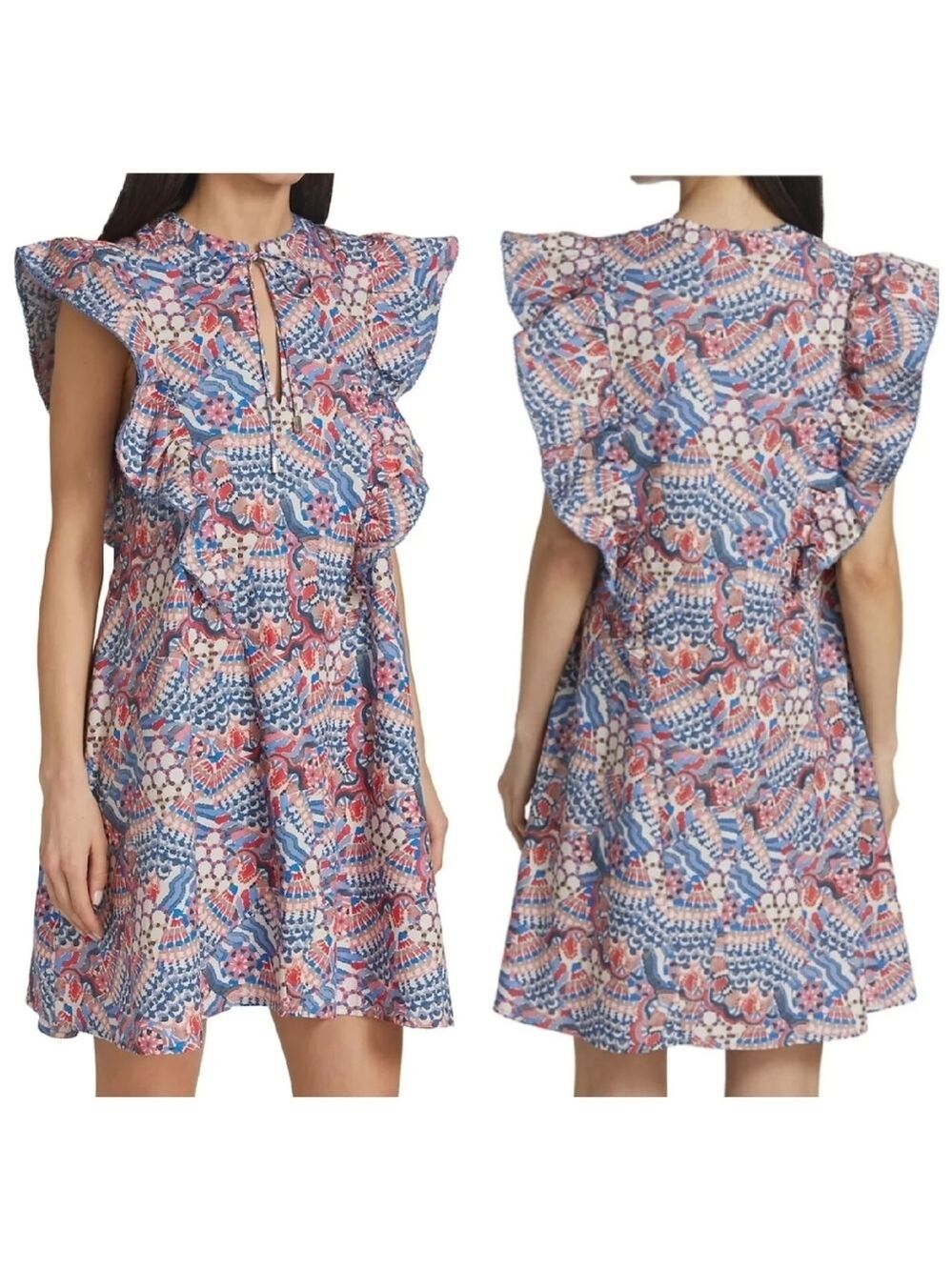 Chufy L LARGE Mona Flutter Sleeve Mini Dress